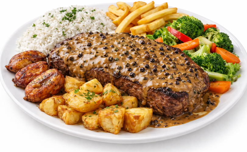 Pepper Steak/ Steak au Poivre 